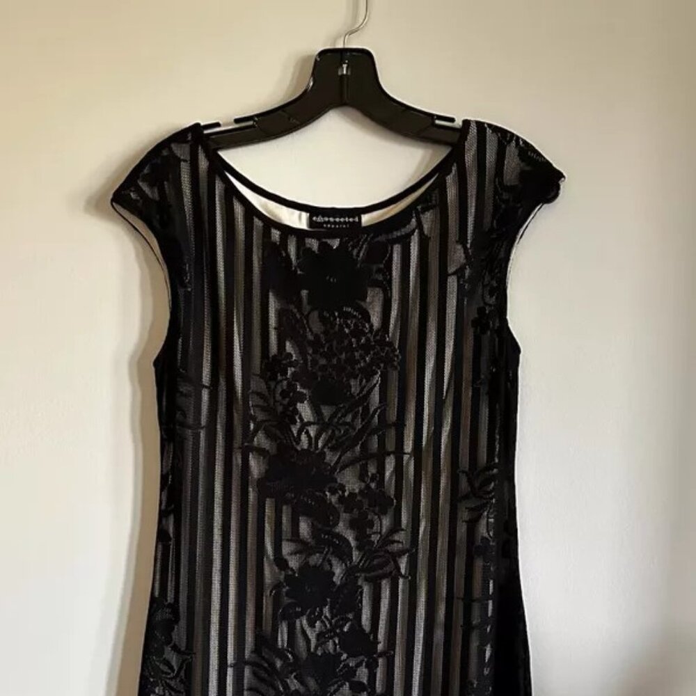 Connected Apparel Special Occasion Black Lace Overlay Woman's Sze 6  Dress